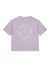 Purple Round Neck Short Sleeves Printed T-Shirt