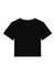 Black Round Neck Short Sleeves Embroidered T-Shirt