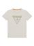 Off White Round Neck Short Sleeves Printed T-Shirt