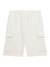Off White Solid Cargo Shorts