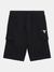 Black Solid Cargo Shorts