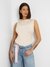 Women Pink Solid Funnel Neck Sleeveless Marla Top