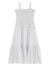 White Shoulder Strap Sleeveless Solid Tiered Dress