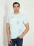 Blue Pure Cotton Printed Round Neck T-Shirt