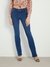 Blue Cotton Blend Solid Bootcut Fit Jeans