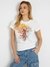 White Pure Cotton Printed Round Neck T-Shirt