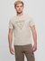 Guess Men's Beige Embroidered Round Neck Short Sleeves T-Shirt