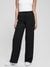 Guess Women's Black Solid Mid-Rise Wide Leg Track Pants