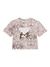 Beige Round Neck Short Sleeves Printed T-Shirt