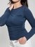 Guess Cobalt Blue Round Neck Solid Top