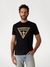Guess Jet Black Crew Neck Printed T-Shirt