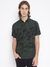 Guess Men's Green Printed Spread Collar Short Sleeves Shirt