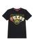 Black Round Neck Short Sleeves Printed T-Shirt