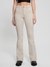 Guess Women's Beige Solid Mid-Rise bootcut Leg Trousers