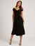 Black Polyester Blend Solid Shift Dress