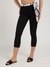 Black Solid High-Rise Regular Fit Capri Jeans