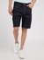 Blue Solid Regular Fit Denim Shorts