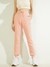 Orange Polyester Blend Solid Jogger Pant