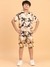 Ninos Dreams Brown Tie Dye Abstract Print Boys Rayon Coord Set