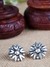 Firoza Oxidized Siler Toned Hriday Stud Earrings