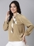 SHOWOFF Women's Solid Shirt Style Khaki Top