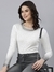 SHOWOFF Women's Embellished White Fitted Top