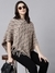 SHOWOFF Women's Striped Brown Poncho