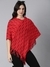 SHOWOFF Women's Striped Red Poncho