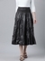 SHOWOFF Women's Solid Grey Tiered Midi Skirt