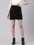 SHOWOFF Women's Self Design Black Pencil Mini Skirt
