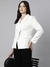SHOWOFF Women's Off White Single-Breasted Blazer