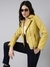 SHOWOFF Women's Solid Yellow Biker Jacket