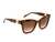 Guess Women Acetate Full Rim Shiny Brown Demi Square Sunglasses