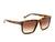 Guess Men Acetate Full Rim Shiny Brown Demi Square Sunglasses