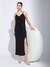 Latin Quarters Women Black No Sleeve Solid Maxi Dress