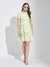 Latin Quarters Women Green Half Sleeve Printed A-Line Dress