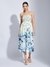Latin Quarters Women Ivory No Sleeve Printed Strapless Dress