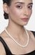 Estele Gold Plated Single Line Graduating Moonlight White Pearls Necklace for Women.