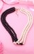 Estele Gold Plated Black And White Flux Pearl Necklace for Women