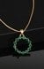 Estele Gold Plated CZ Trendy Circular Pendant with Green Crystals for Women