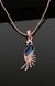 Estele Rosegold Plated Peacock shaped Pendant with Enamel for Women