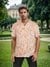 Celio Men Rust Printed Regular Fit Viscose Rayon Shirt