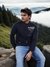 Celio Men Black Printed Round Neck Regular Fit Cotton One Piece Sweatshirt