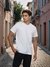 Celio Men White Solid Regular Fit Cotton Fashion Tshirt