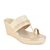 Rocia By Regal Gold Women One Toe Hand Embroidered Wedges
