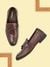Imperio By Regal Dark Tan Mens Formal Croco Leather Tassel Slip Ons