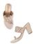 Rocia By Regal Rose Gold Women Hand Embroidered Block Heel Sandals