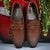 Imperio By Regal Tan Men Textuerd Leather Formal Slip Ons