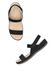 Rocia By Regal Black Women Laser Cut Comfort Sandals