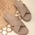 Rocia By Regal Beige Women Comfort Laser Cut Cross Strap Flats